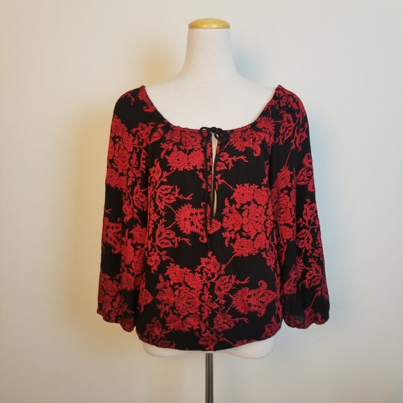 Alice & Olivia Naya Embroidered Peasant Top - Picture 2 of 7